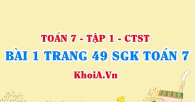Bài 1 trang 49 SGK Toán 7 chân trời sáng tạo tập 1
